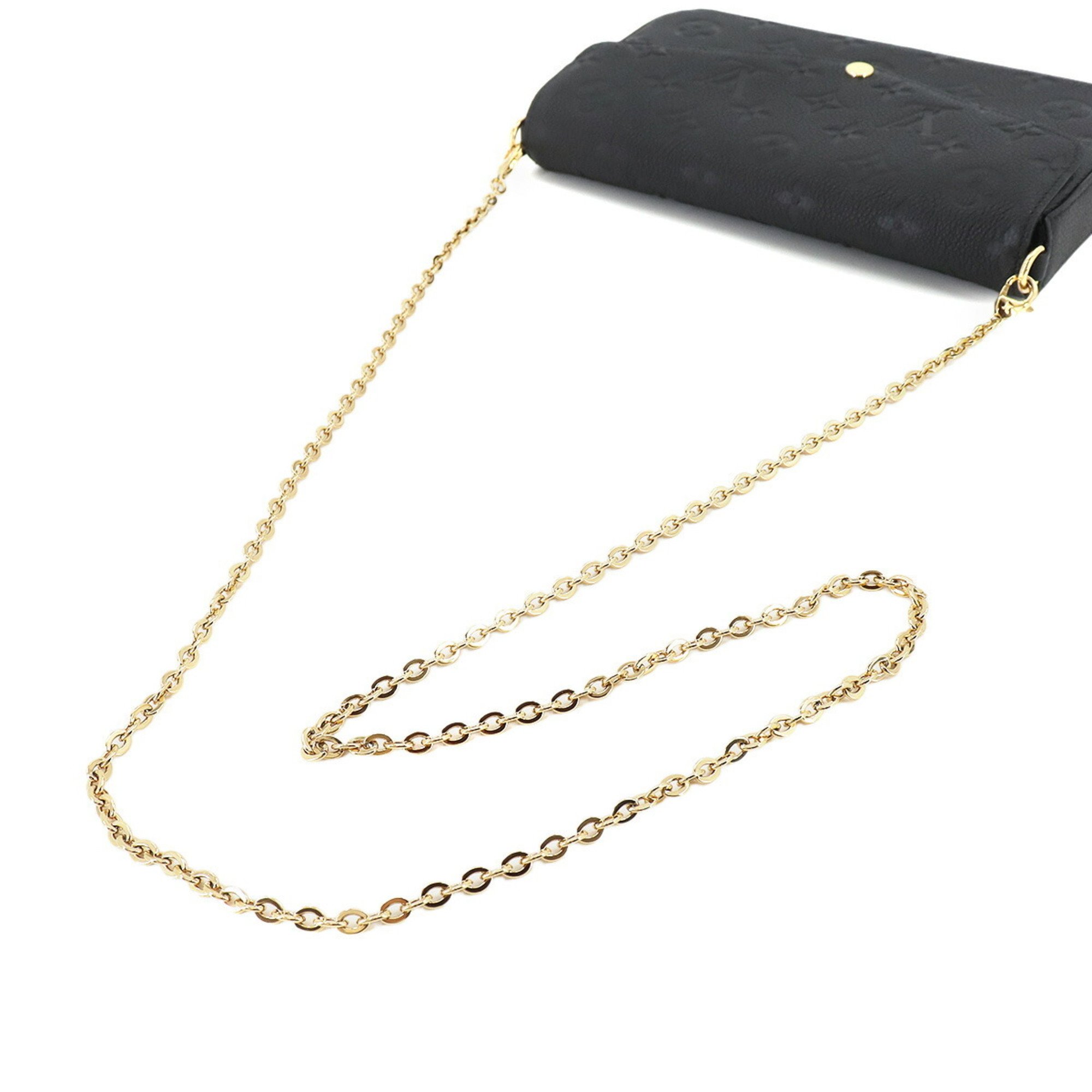 Louis Vuitton Monogram Empreinte Pochette Felice Chain Wallet Leather Noir M82477 RFID