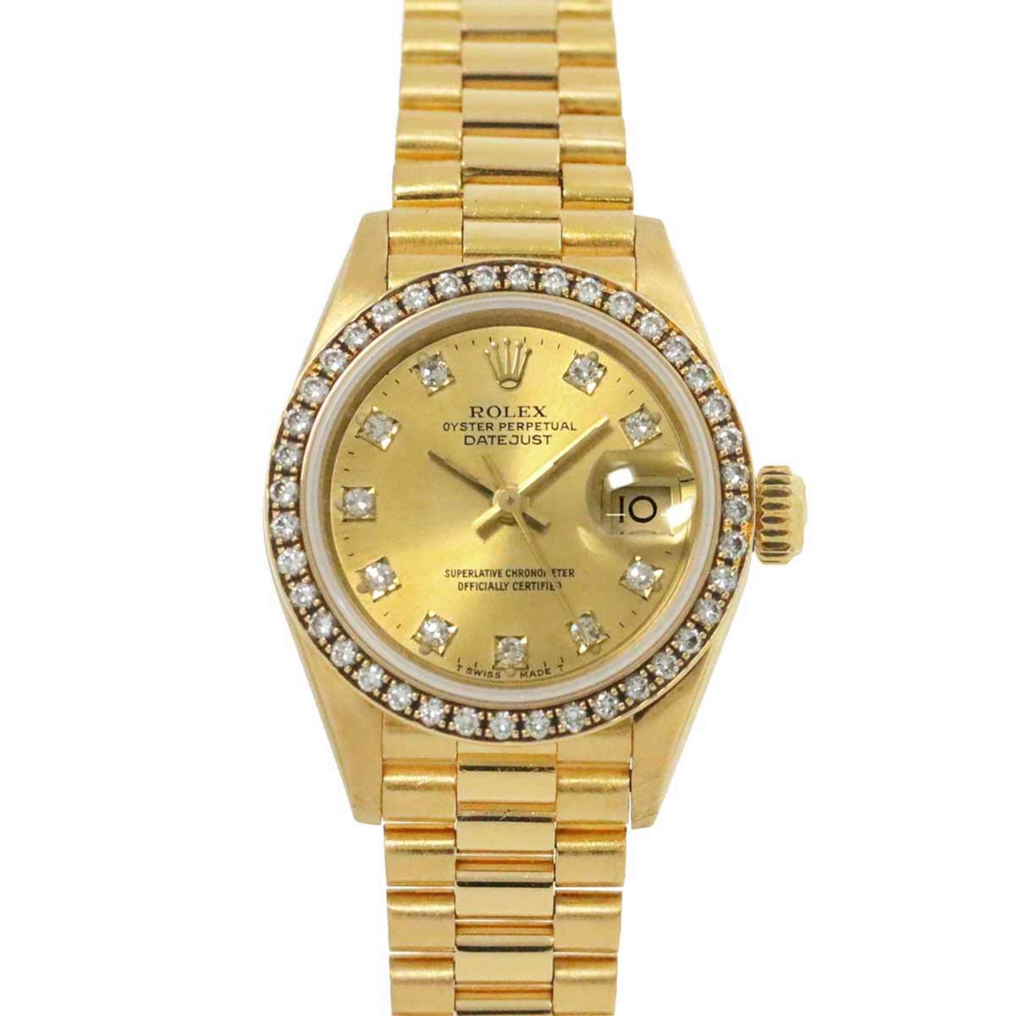 Rolex ROLEX Datejust 69138G Diamond Bezel Ladies Watch 10P K18YG Yellow Gold Automatic Self-Winding