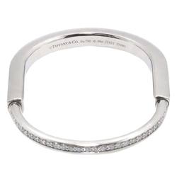 Tiffany & Co. Rock Half Pave Diamond 1.08ct Bangle 15.5cm K18 WG White Gold 750 Bracelet