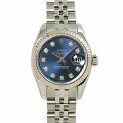 Rolex ROLEX Datejust 179174G D series Ladies watch 10P Diamond Blue K18WG Automatic self-winding