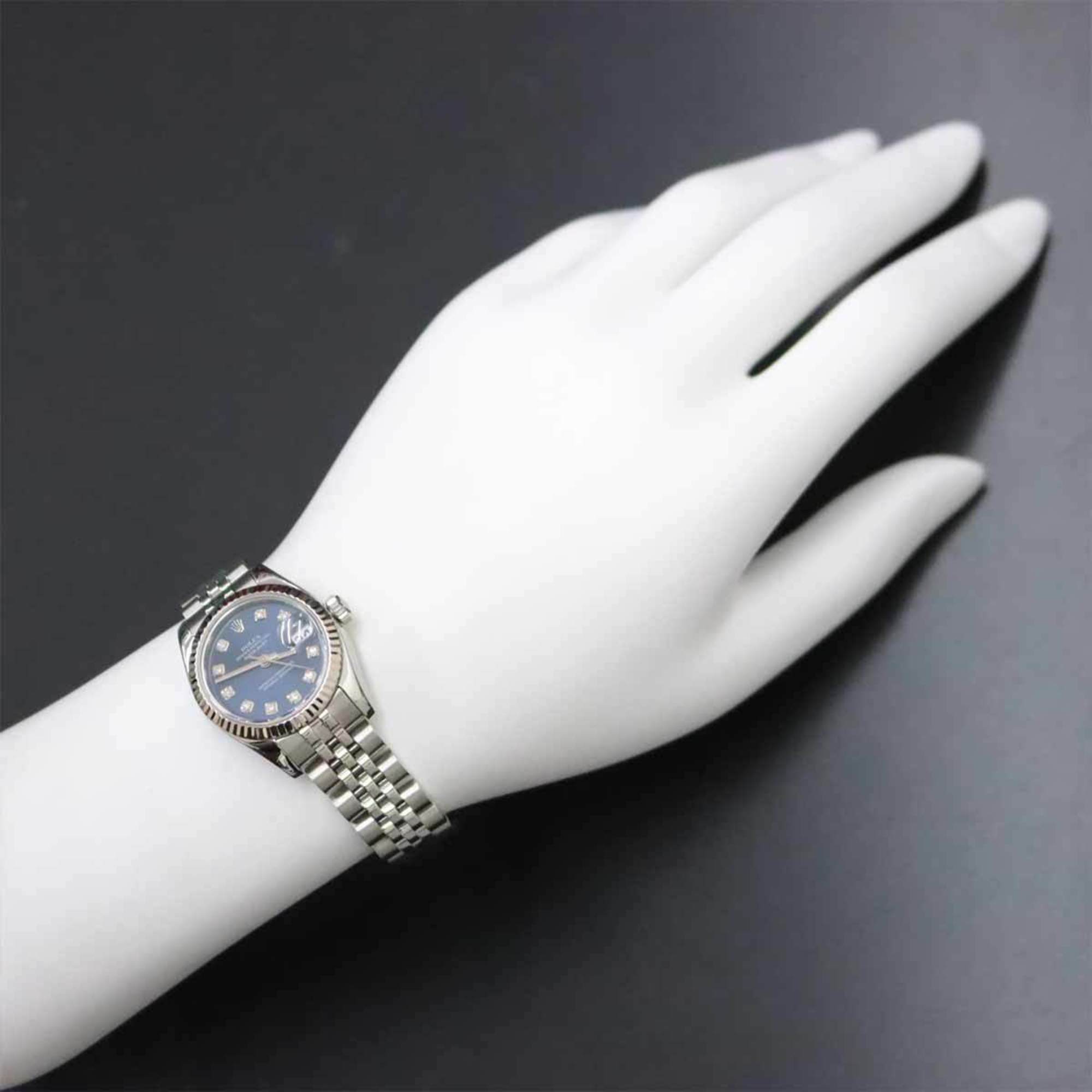 Rolex ROLEX Datejust 179174G D series Ladies watch 10P Diamond Blue K18WG Automatic self-winding