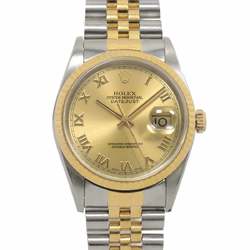 Rolex Datejust Combi 16233 P Series Men's Watch Champagne Gold K18YG Yellow Automatic Self-Winding