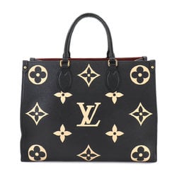 Louis Vuitton LOUIS VUITTON Monogram Empreinte On the Go MM 2way Tote Shoulder Bag Black Beige M45495 RFID Onthego