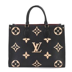 Louis Vuitton LOUIS VUITTON Monogram Empreinte On the Go MM 2way Tote Shoulder Bag Black Beige M45495 RFID Onthego