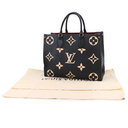 Louis Vuitton LOUIS VUITTON Monogram Empreinte On the Go MM 2way Tote Shoulder Bag Black Beige M45495 RFID Onthego