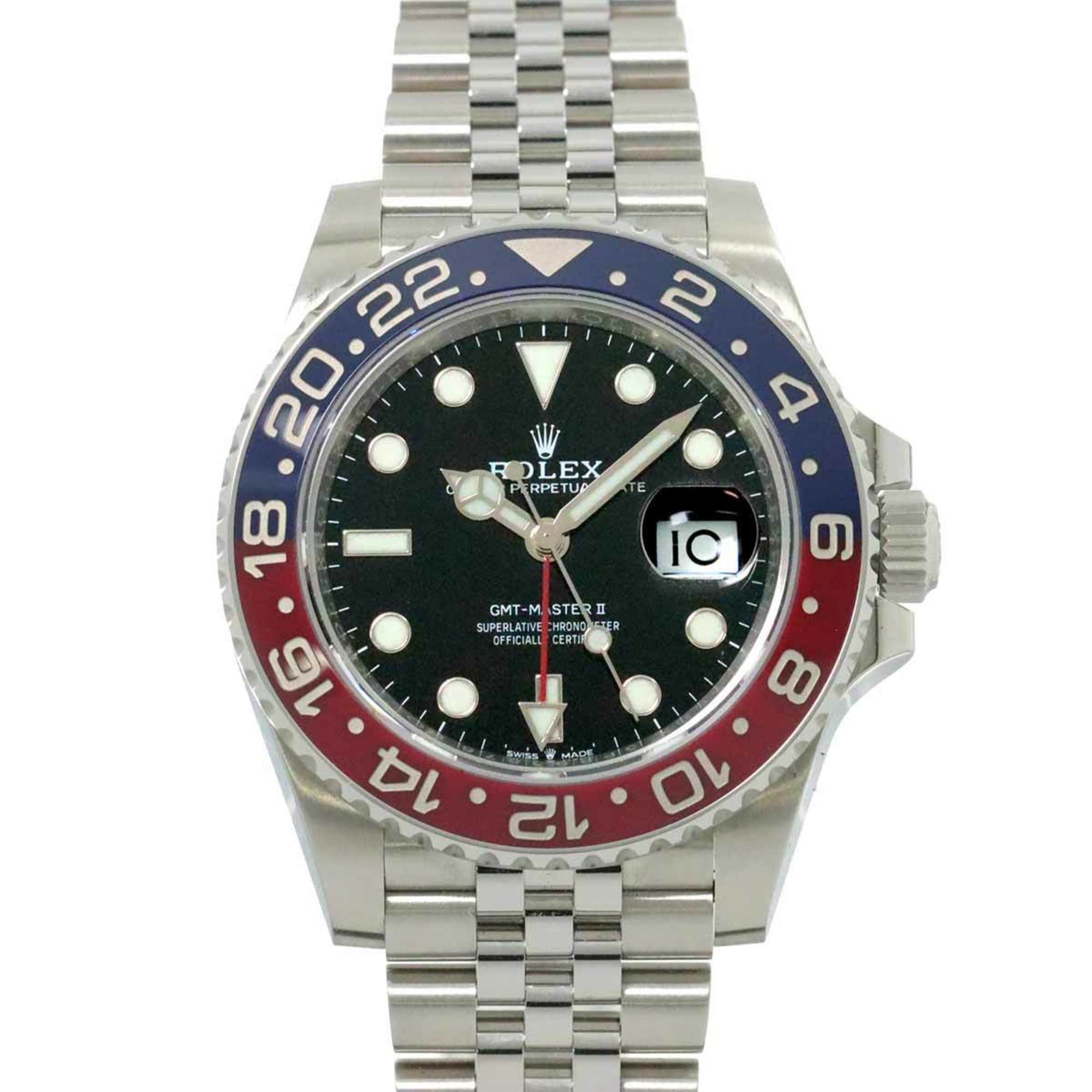 Rolex ROLEX GMT Master 2 126710BLRO Random Roulette Blue Red Bezel Men's Watch Date Black Automatic Self-Winding