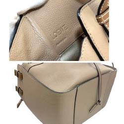 LOEWE Hammock Drawstring Small 2way Hand Shoulder Bag Leather Beige Brown 314.12BZ95 Gold Hardware