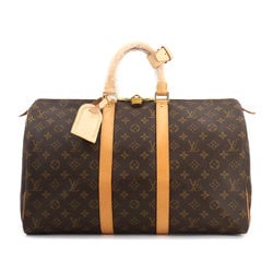 Louis Vuitton Monogram Keepall 45 Boston Bag Brown M41428