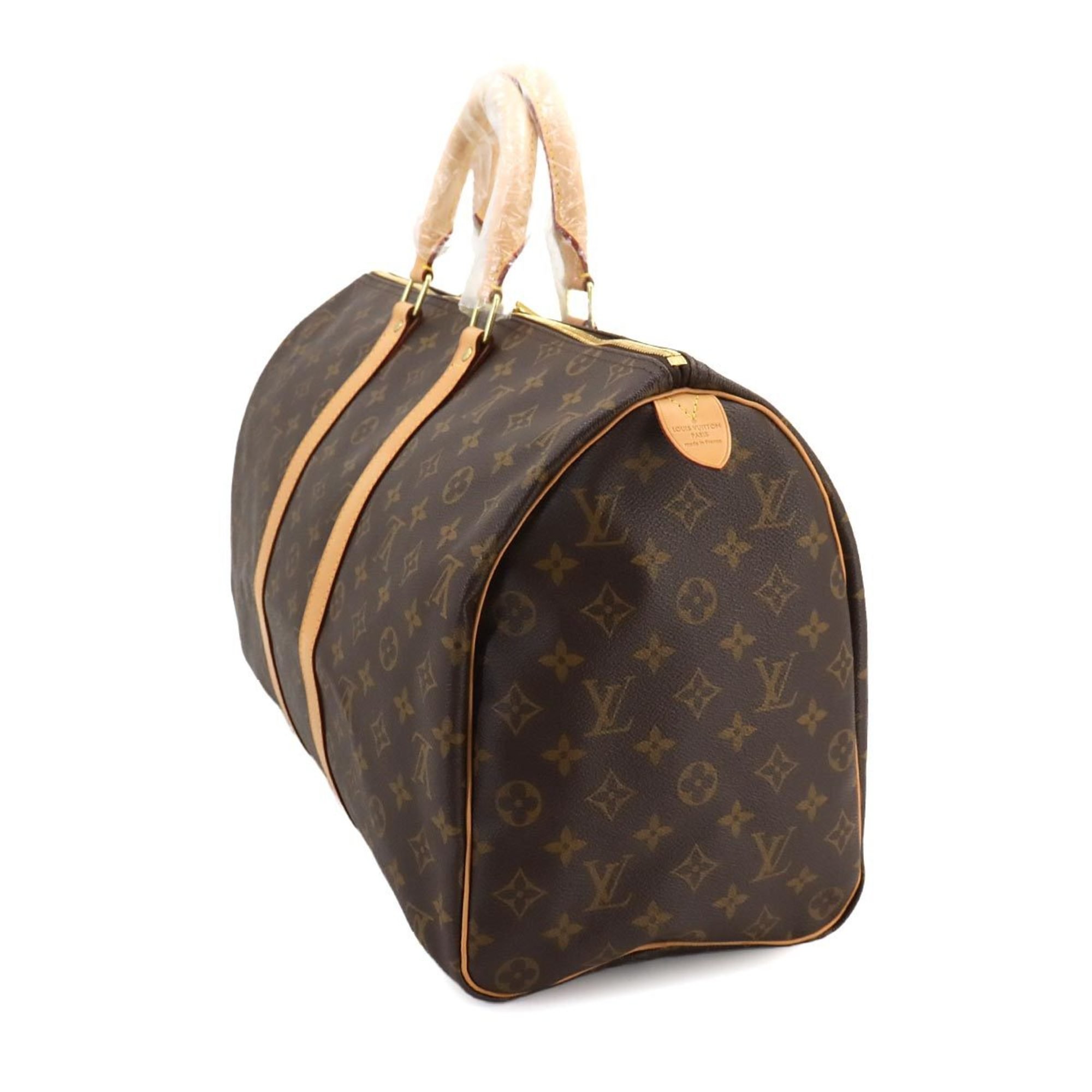 Louis Vuitton Monogram Keepall 45 Boston Bag Brown M41428