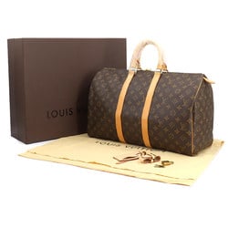 Louis Vuitton Monogram Keepall 45 Boston Bag Brown M41428