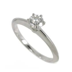 Tiffany & Co. Solitaire Diamond 0.43ct I VS1 3EX Ring Pt Platinum