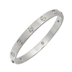 Cartier Love Bracelet Half Diamond 6P #16 K18 WG White Gold 750 Bangle