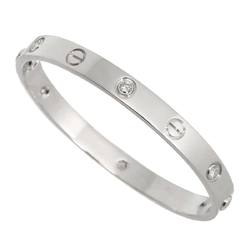 Cartier Love Bracelet Half Diamond 6P #16 K18 WG White Gold 750 Bangle