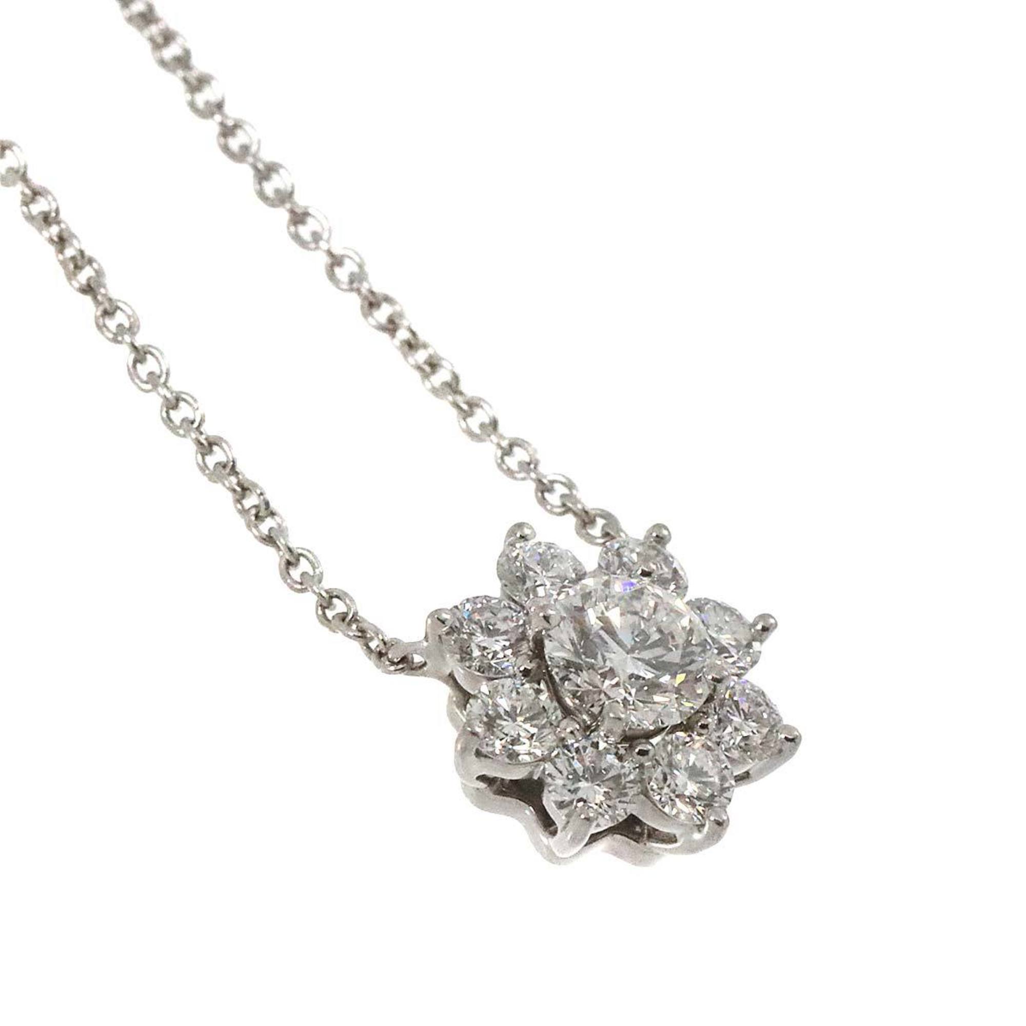 Harry Winston Sunflower Diamond 0.37ct Necklace 41cm Pt Platinum Mini