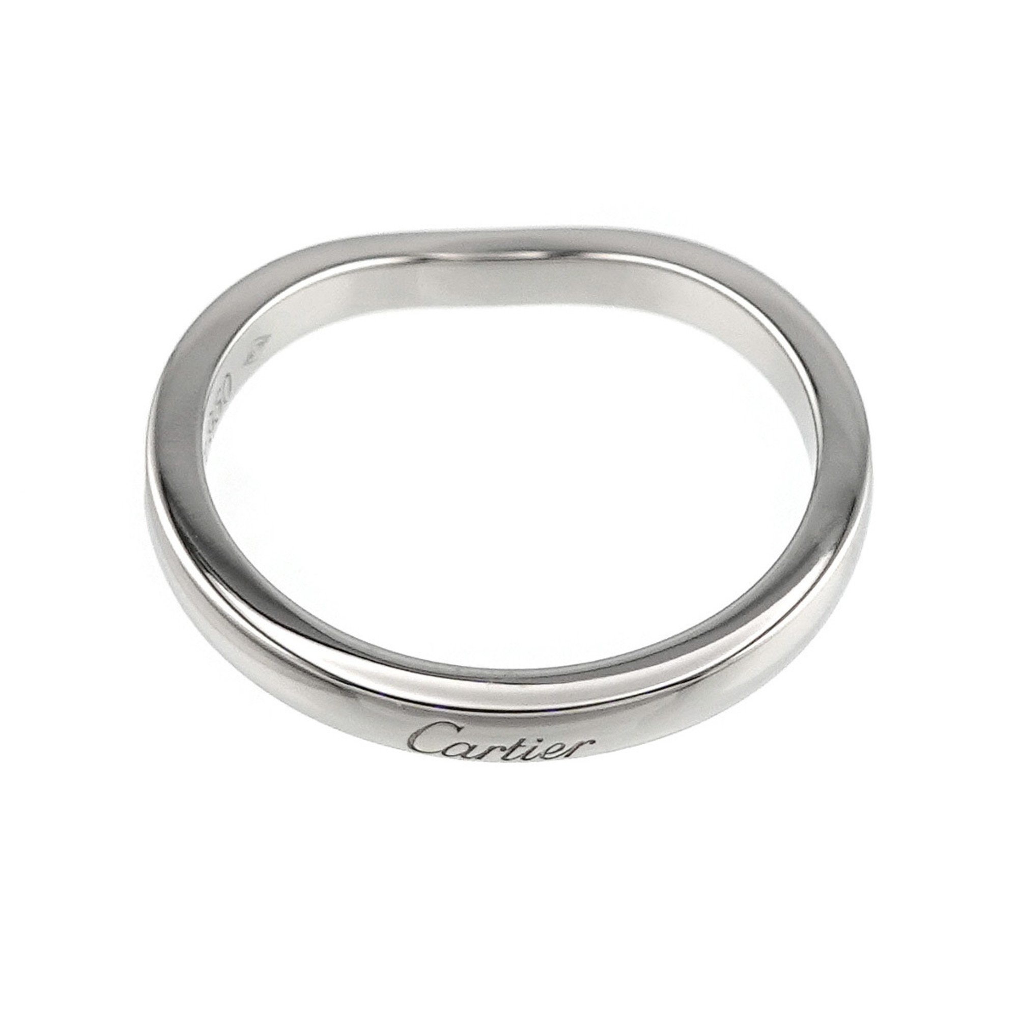 Cartier Ballerina Curve #49 Ring Half Diamond Pt Platinum Ballerine