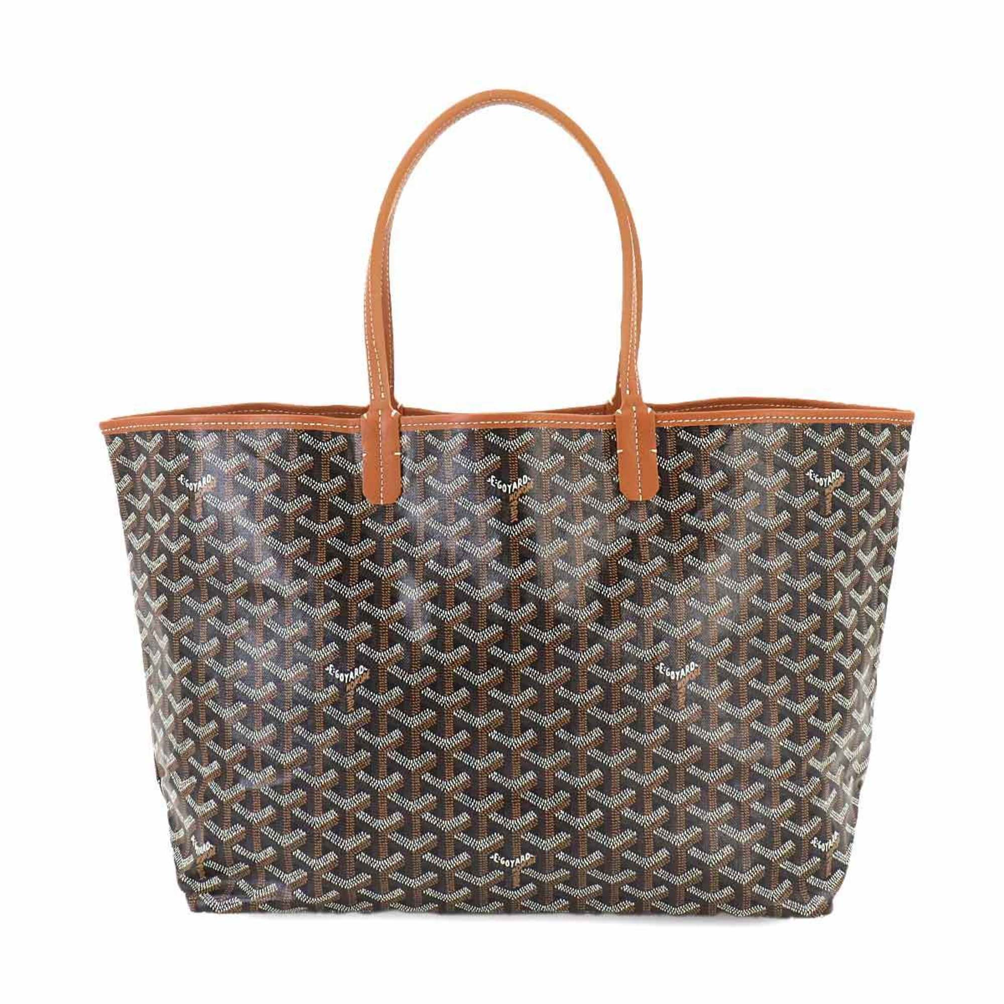 GOYARD Saint Louis PM Leather Herringbone Black Brown