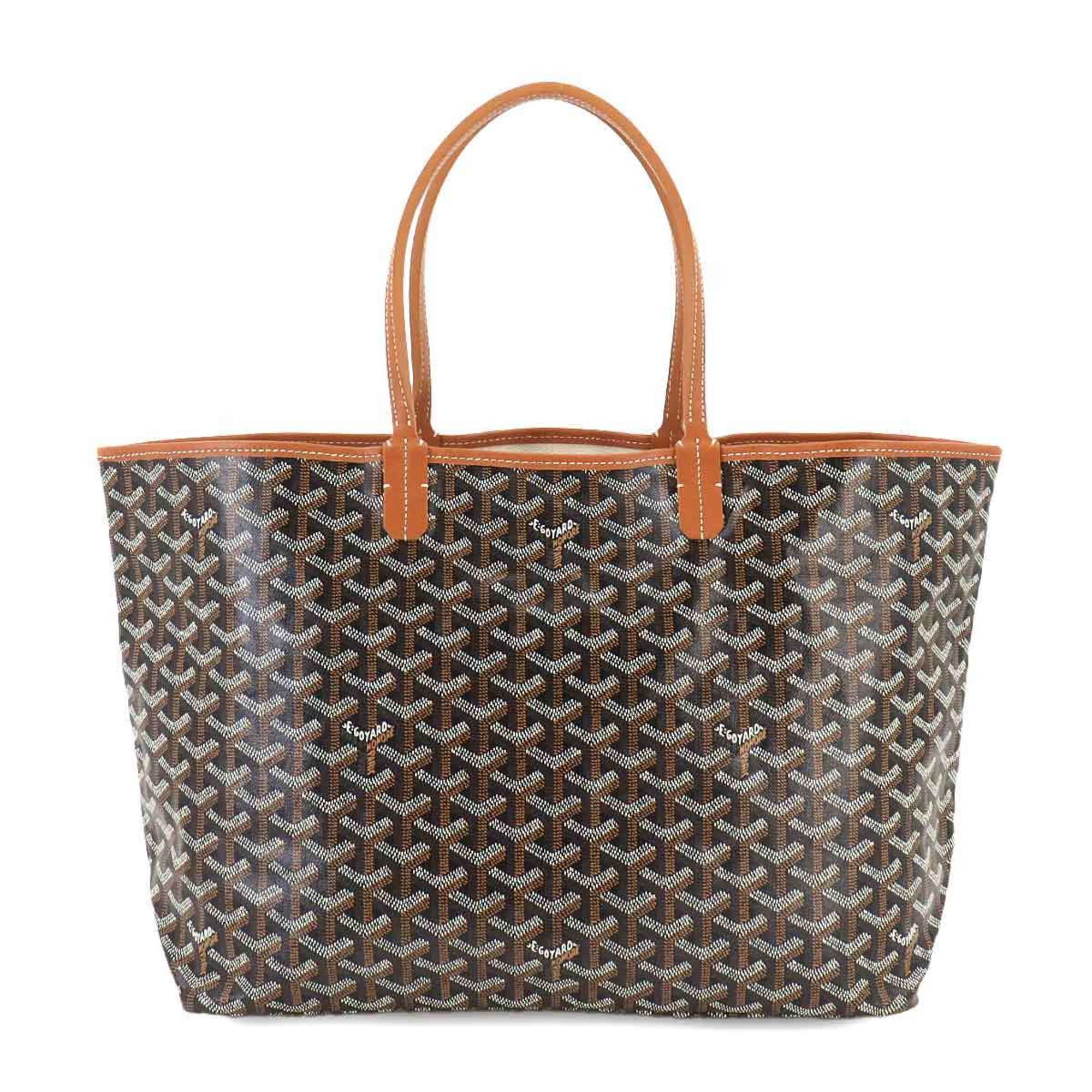 GOYARD Saint Louis PM Leather Herringbone Black Brown