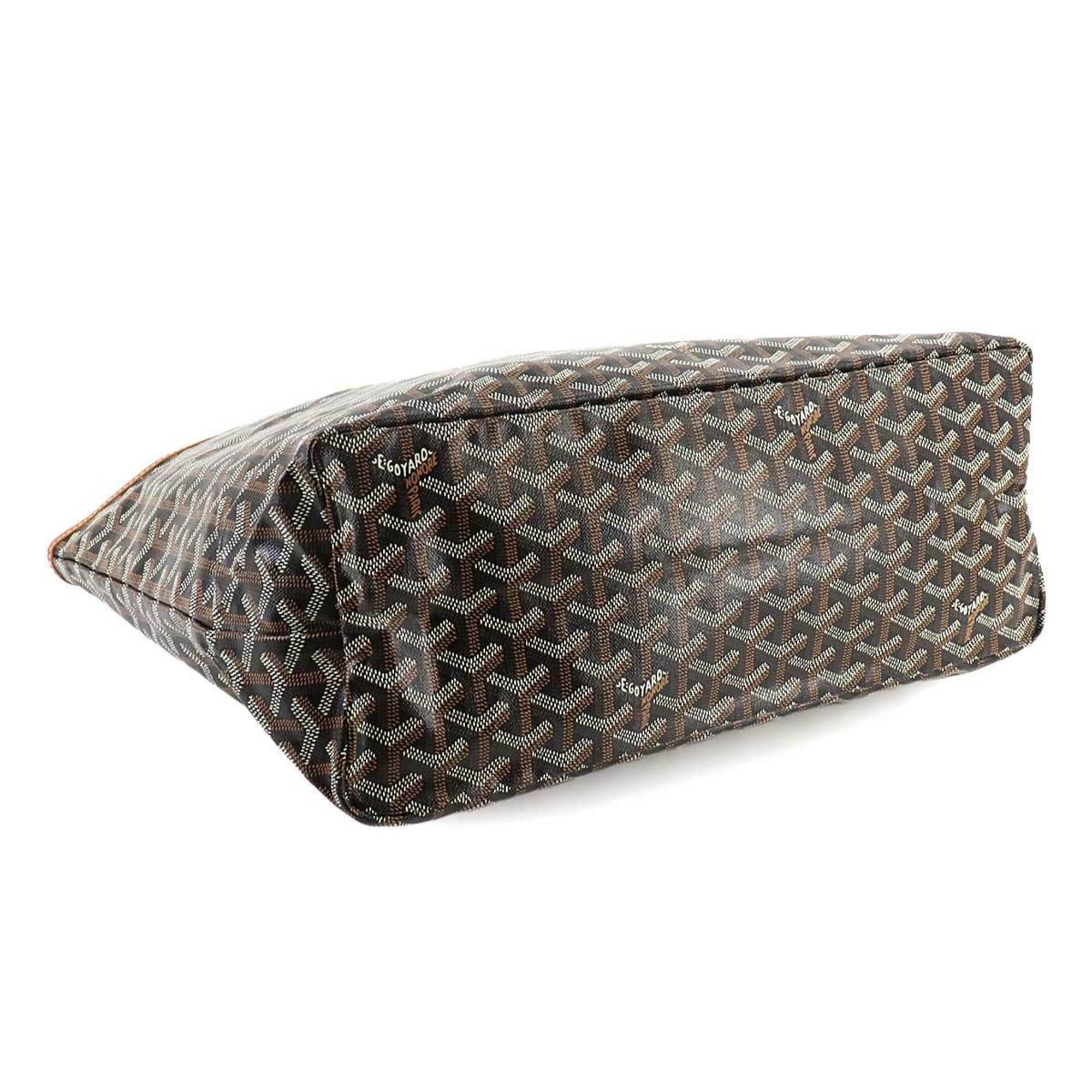 GOYARD Saint Louis PM Leather Herringbone Black Brown