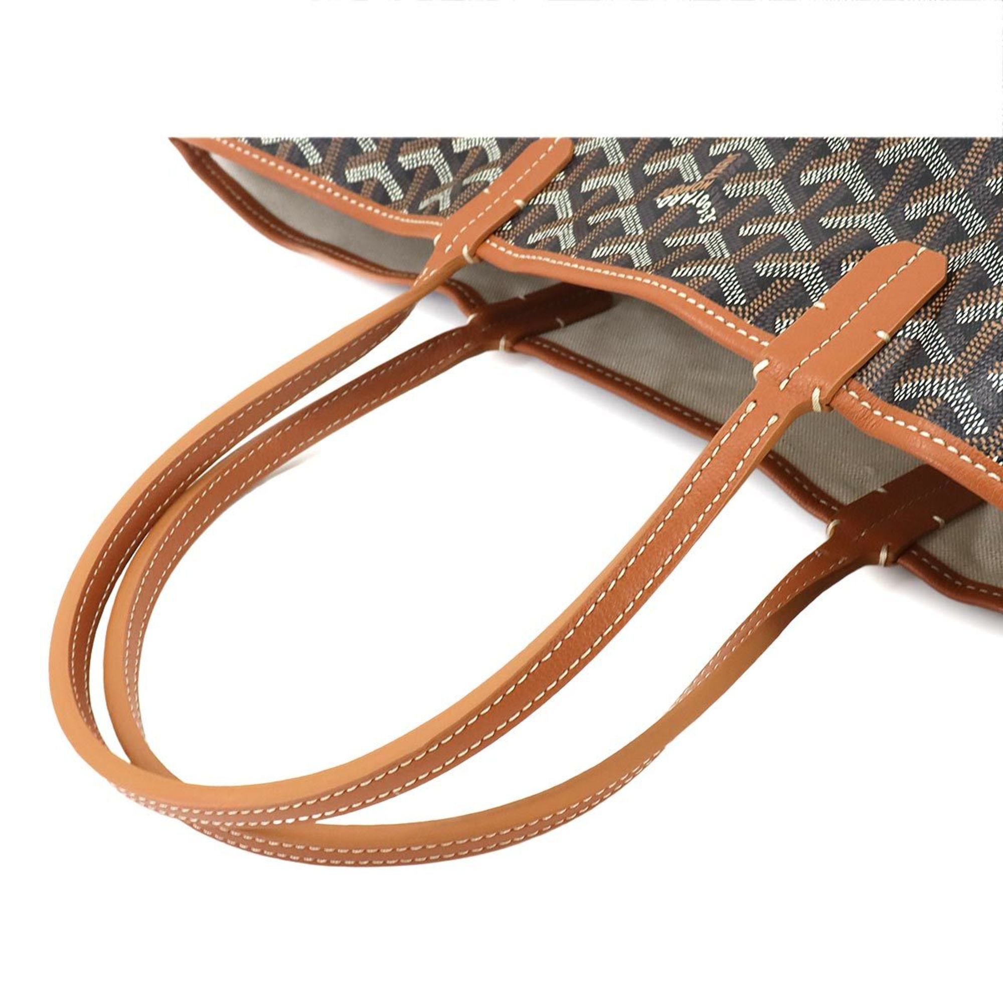 GOYARD Saint Louis PM Leather Herringbone Black Brown