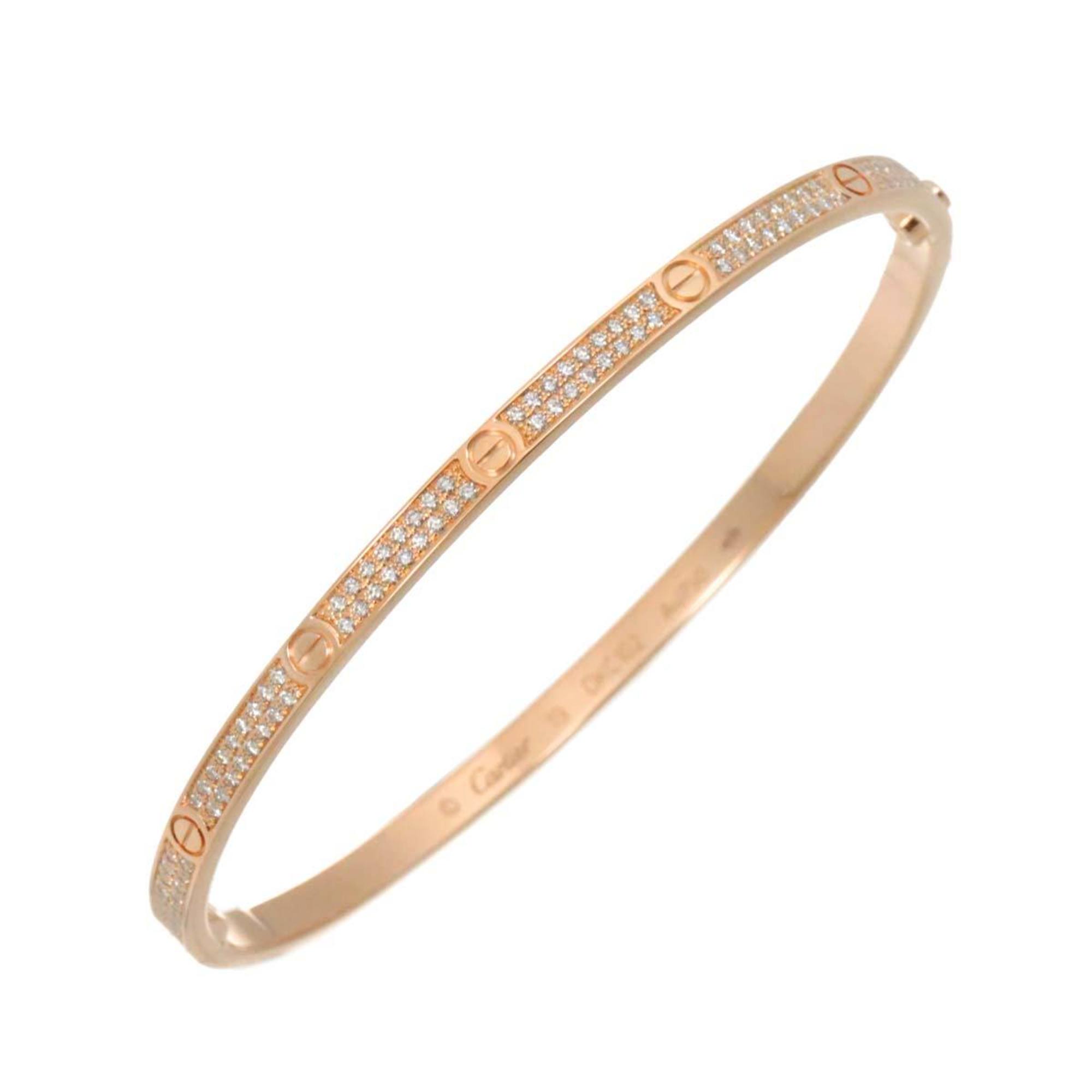 Cartier Love Bracelet SM Pave Diamond #19 K18 PG Pink Gold 750 Bangle