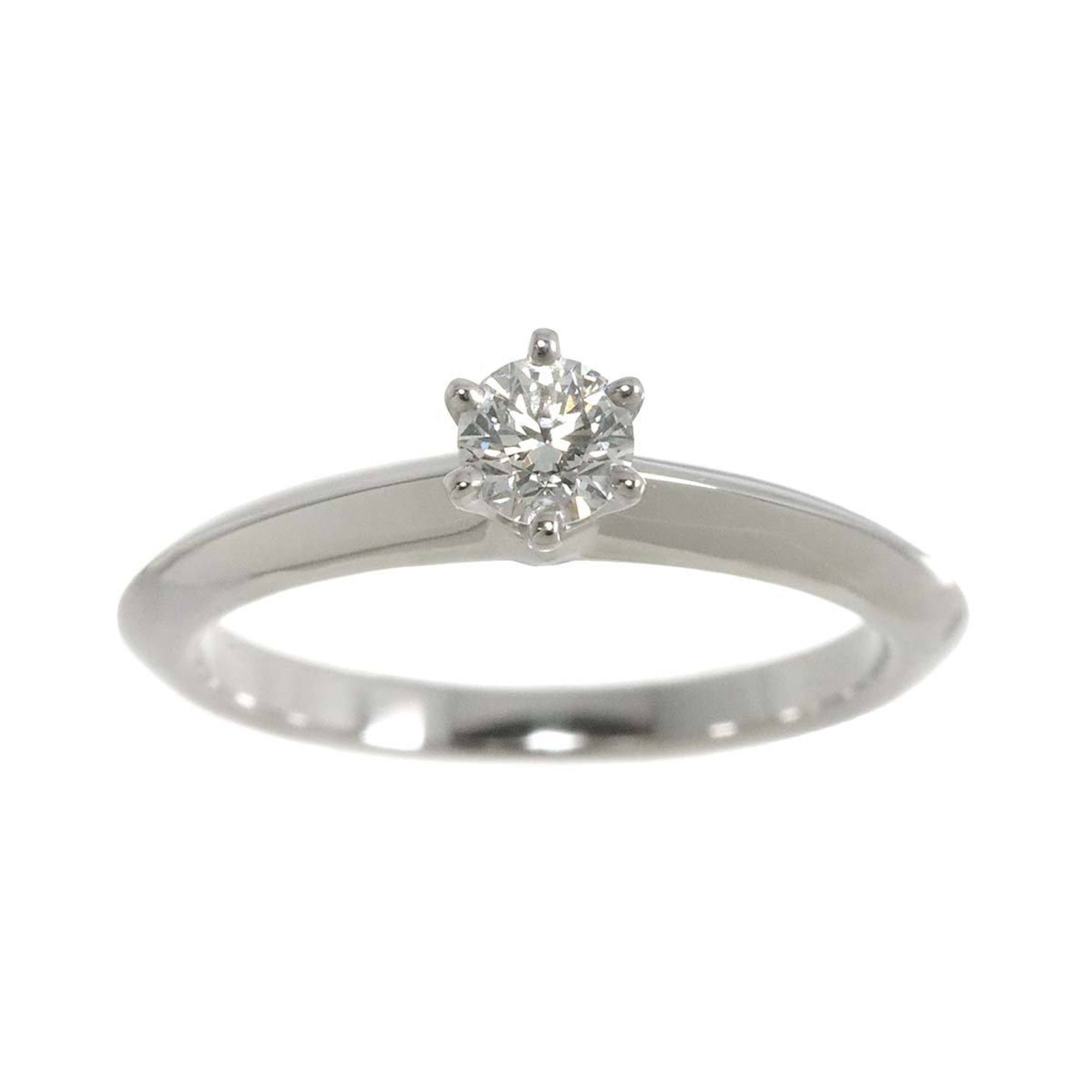 Tiffany & Co. Solitaire Diamond 0.19ct I VS1 3EX Ring Pt Platinum