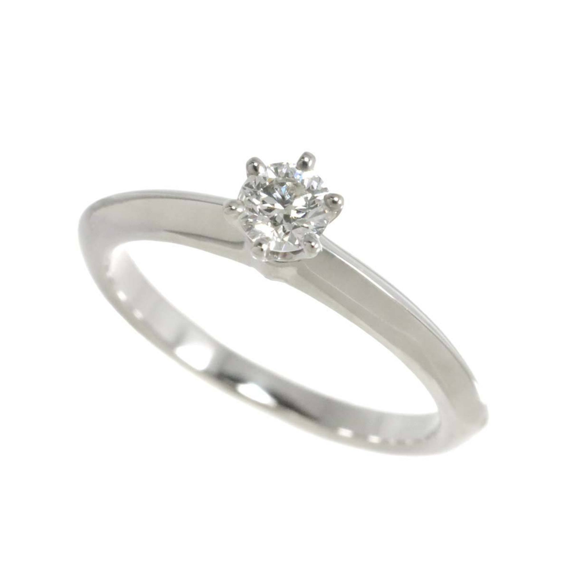 Tiffany & Co. Solitaire Diamond 0.19ct I VS1 3EX Ring Pt Platinum