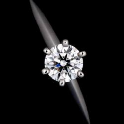 Tiffany & Co. Solitaire Diamond 0.19ct I VS1 3EX Ring Pt Platinum