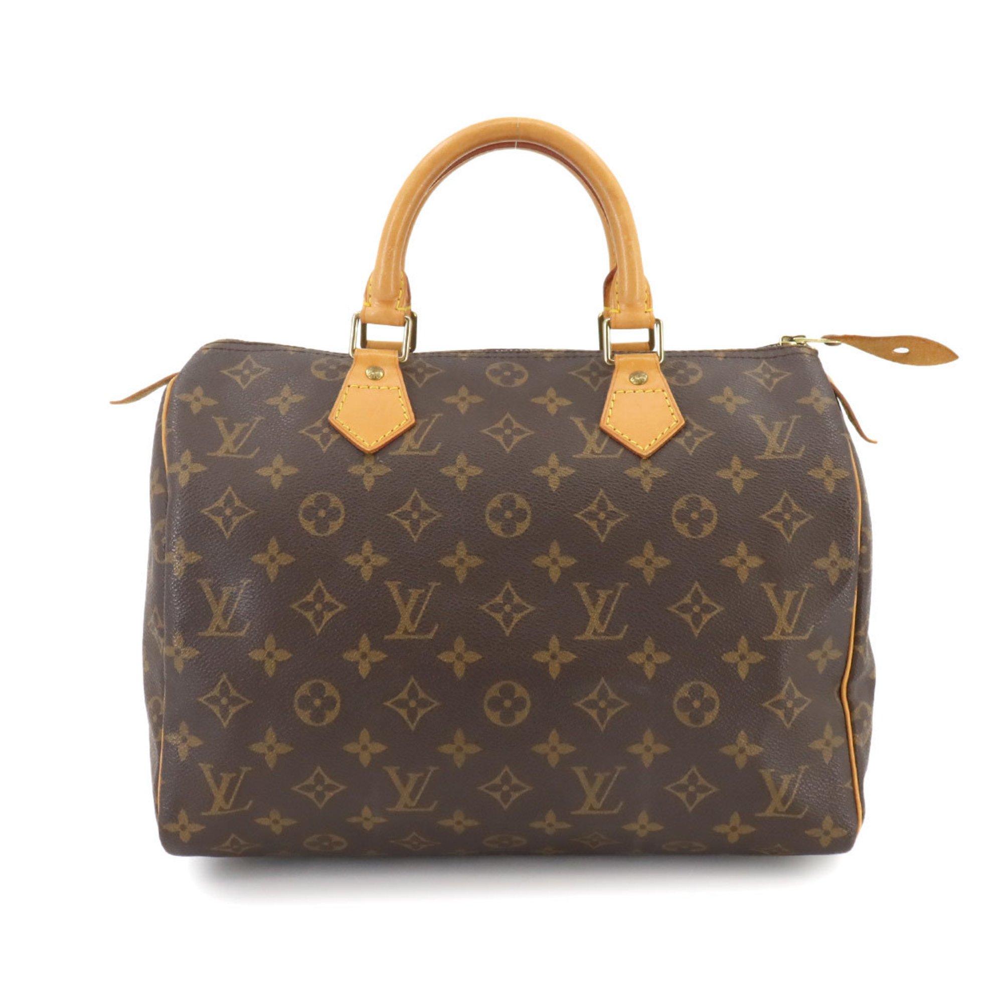 Louis Vuitton Monogram Speedy 30 Handbag Brown M41526 Gold Hardware