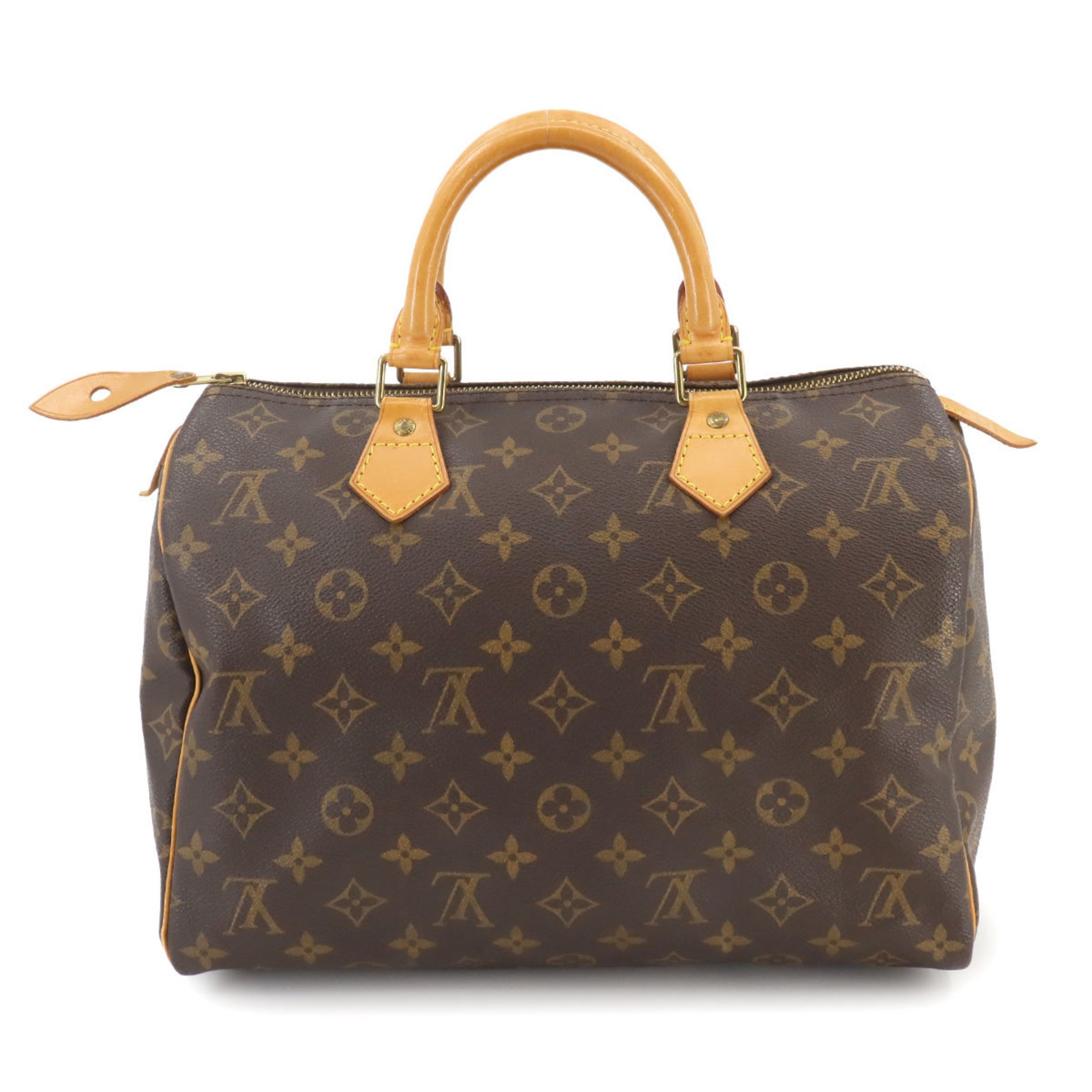 Louis Vuitton Monogram Speedy 30 Handbag Brown M41526 Gold Hardware