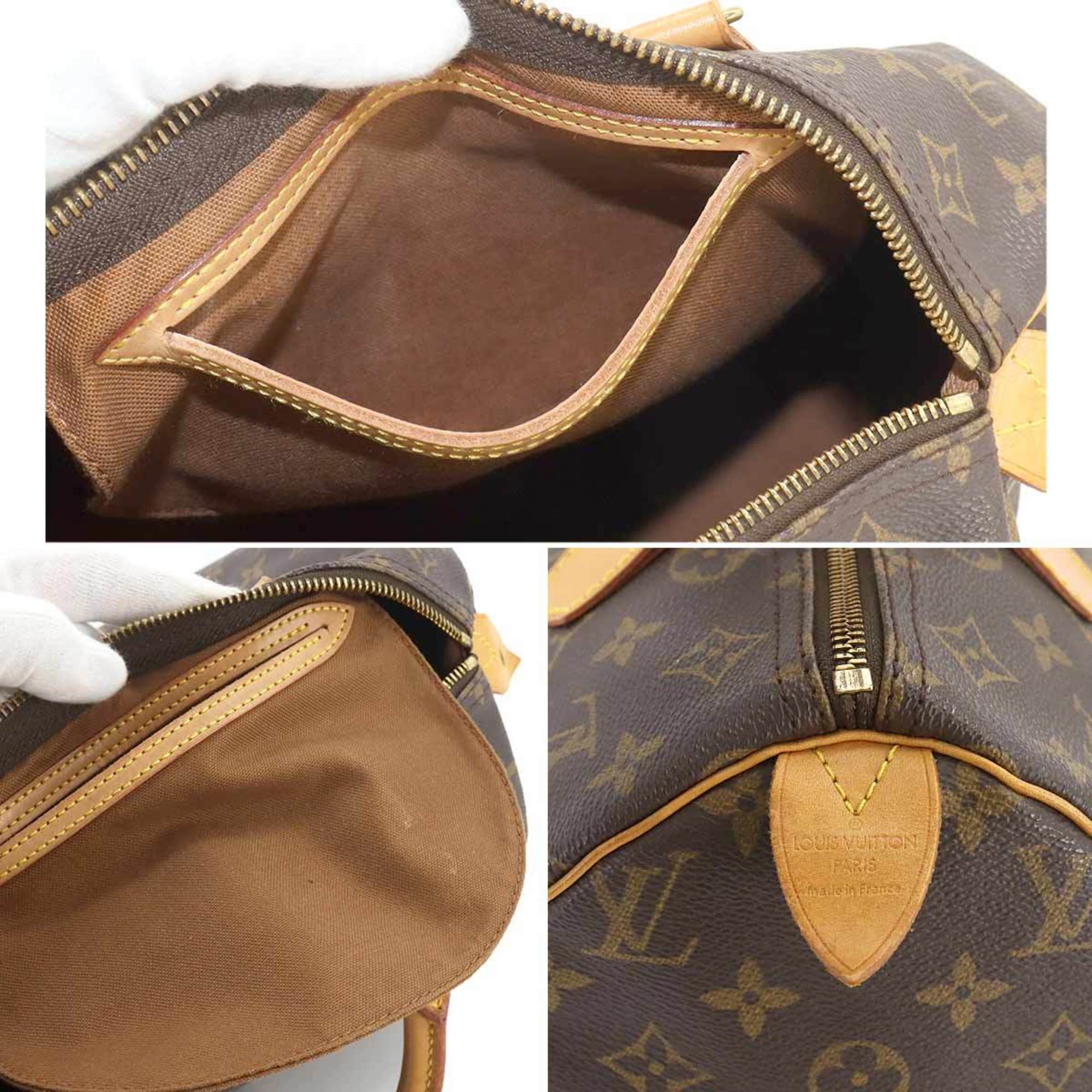 Louis Vuitton Monogram Speedy 30 Handbag Brown M41526 Gold Hardware