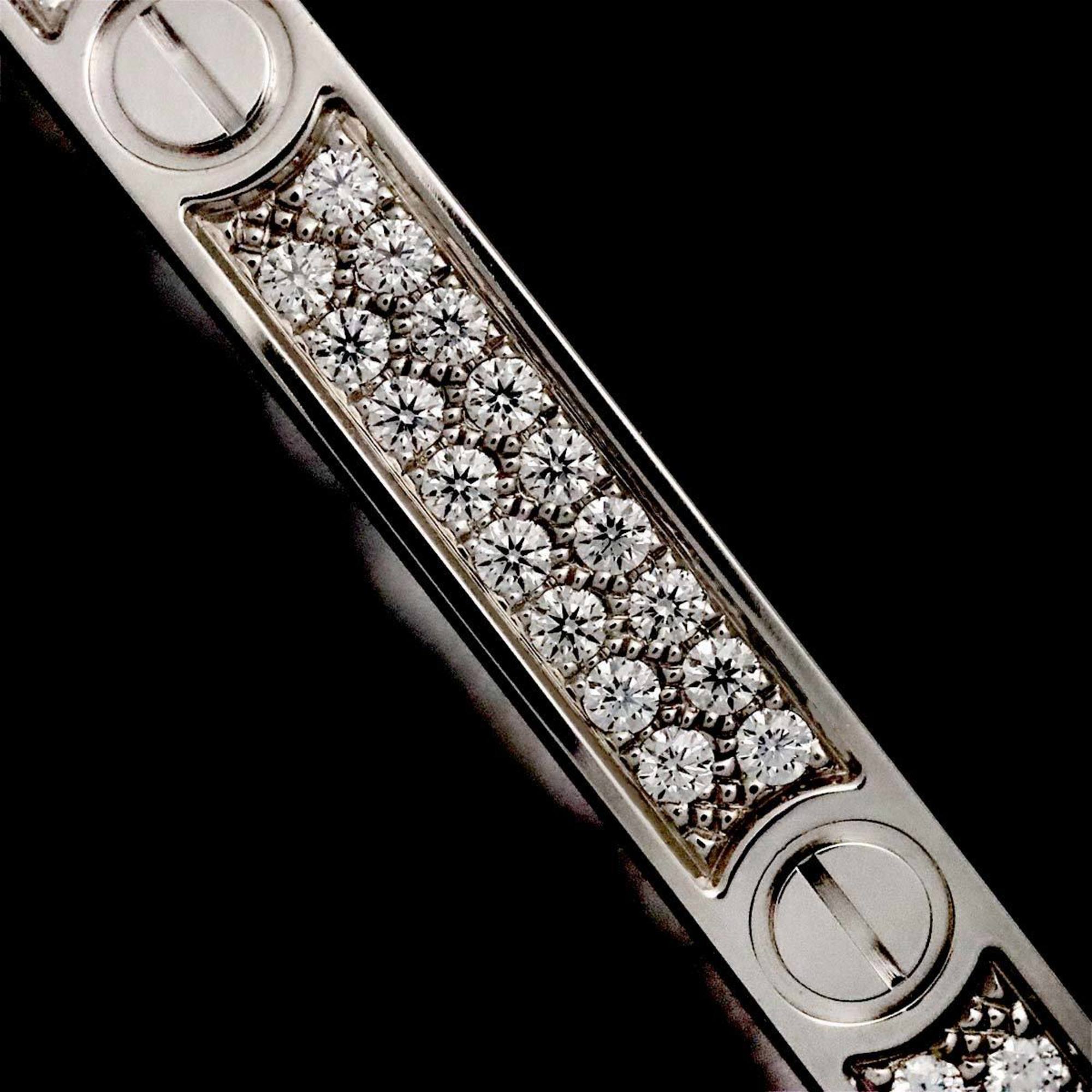 Cartier Love Bracelet SM Pave Diamond #18 K18 WG White Gold 750 Bangle