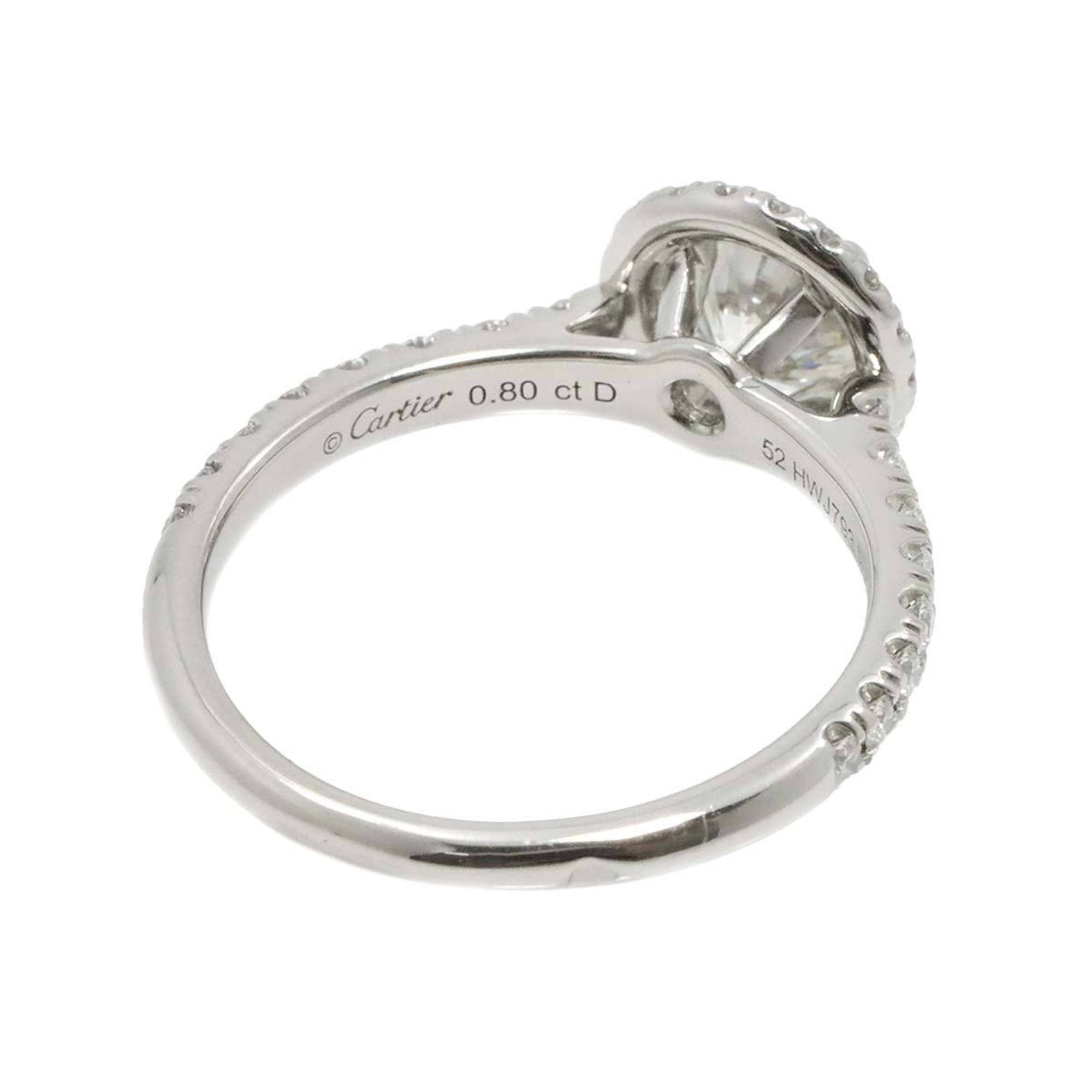 Cartier Destinee Ring Diamond 0.80ct H VS2 3EX #52 Pt Platinum DESTINEE