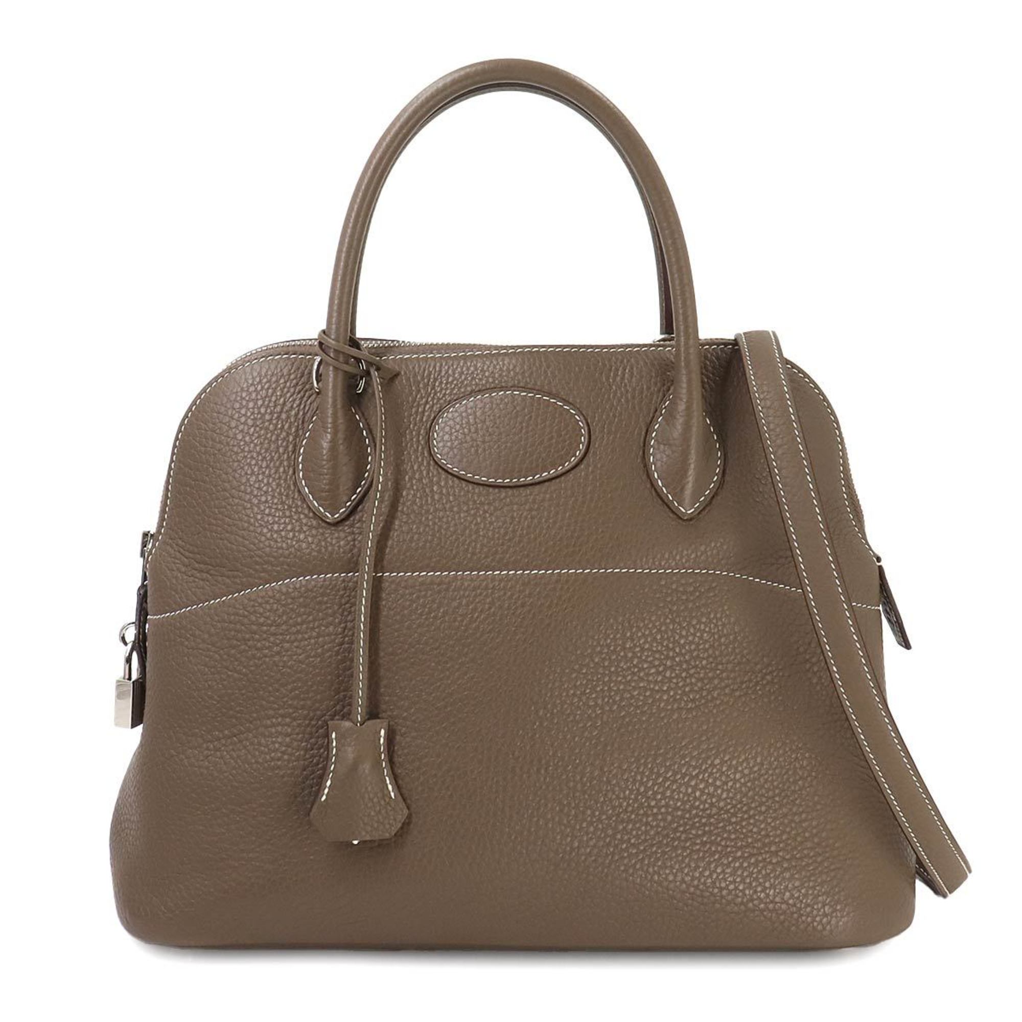 Hermes Bolide 31 2way hand shoulder bag, Taurillon Clemence Etoupe, A stamp, silver hardware,