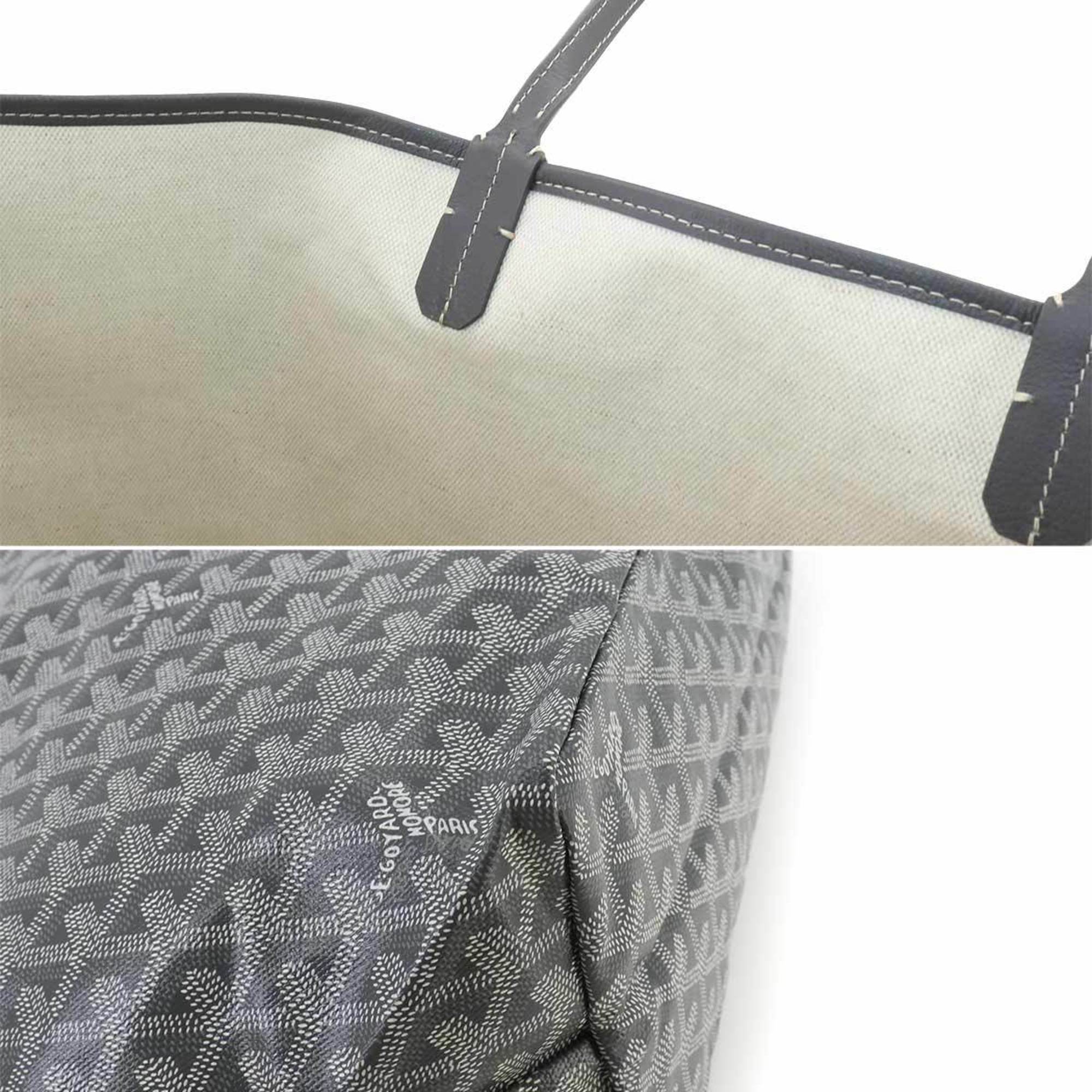 GOYARD Saint Louis PM Leather Herringbone Gray