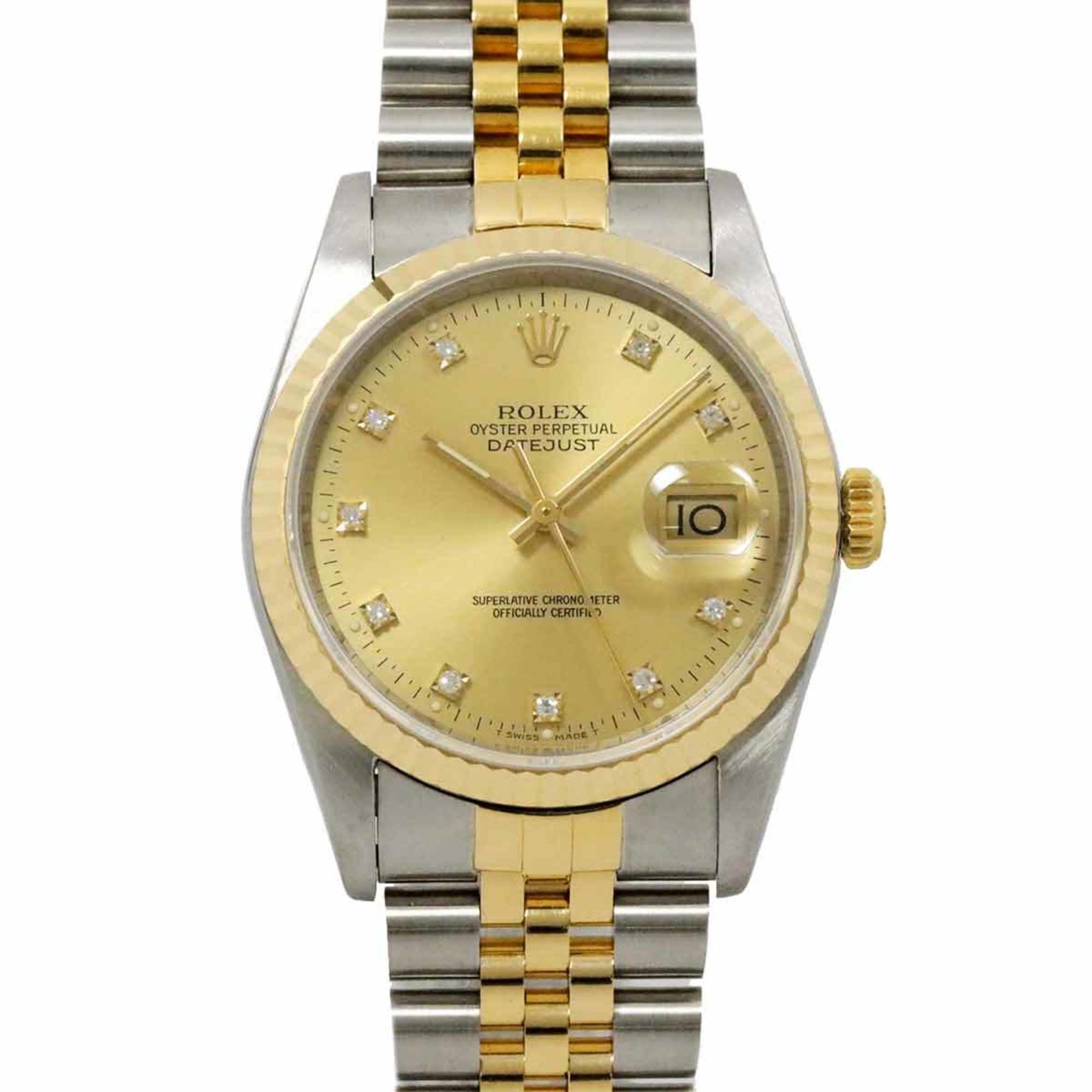 Rolex ROLEX Datejust Combi 16233G X-series Men's Watch 10P Diamond Computer K18YG Yellow Gold Automatic Self-winding