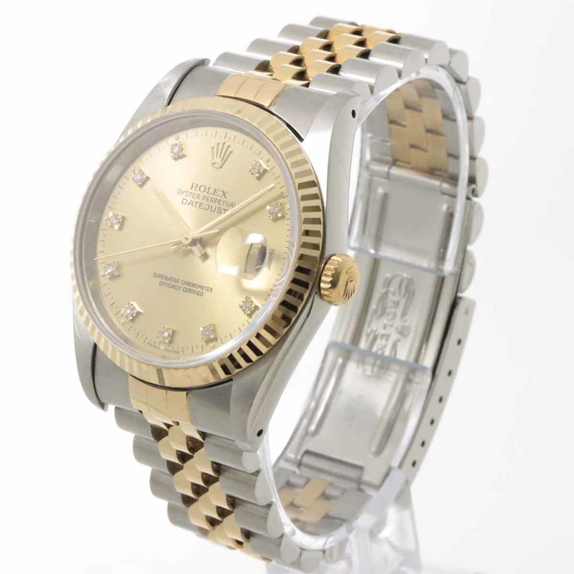 Rolex ROLEX Datejust Combi 16233G X-series Men's Watch 10P Diamond Computer K18YG Yellow Gold Automatic Self-winding