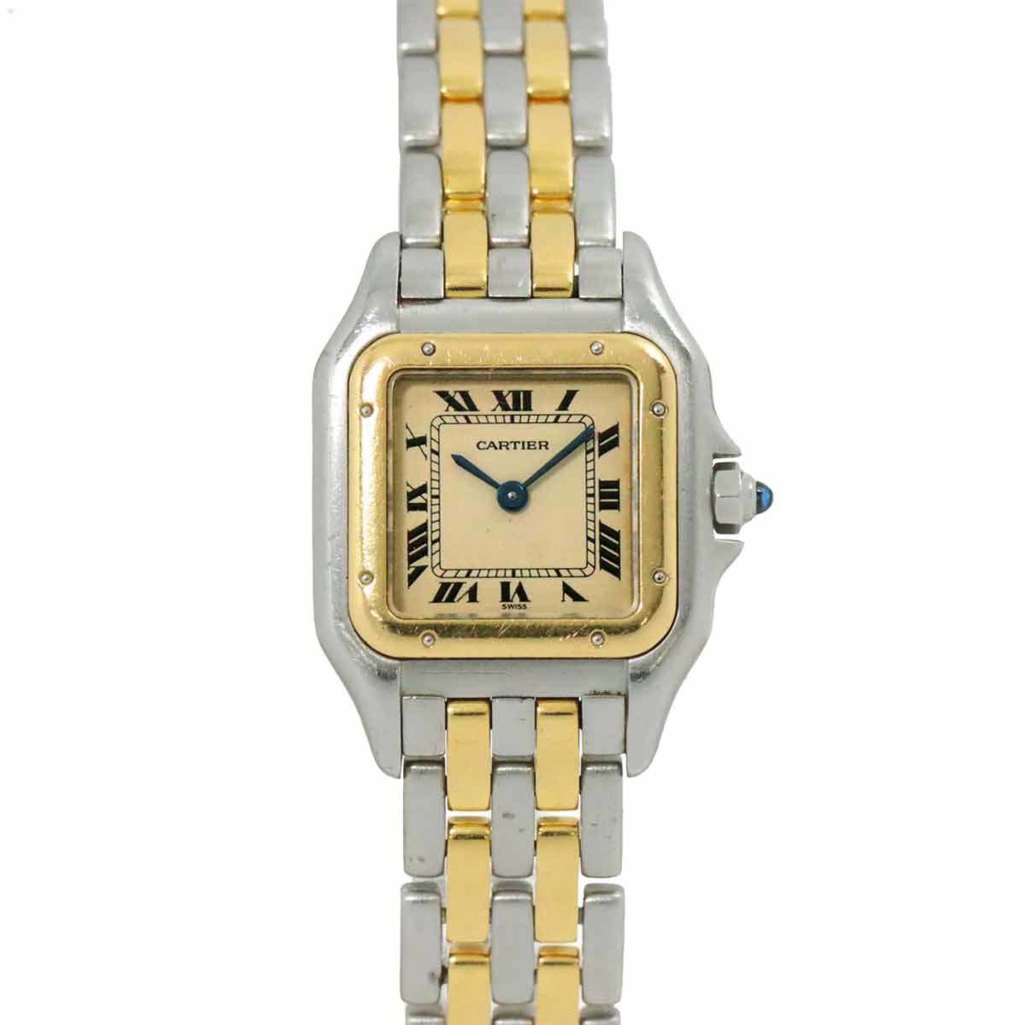 Cartier Panthere 2 Row SM Combi 84083242 Women's Watch Ivory K18YG Yellow Gold Quartz