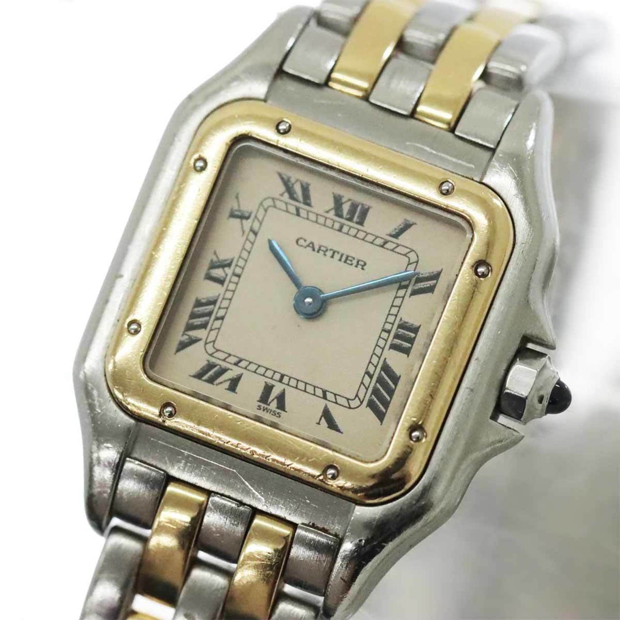 Cartier Panthere 2 Row SM Combi 84083242 Women's Watch Ivory K18YG Yellow Gold Quartz