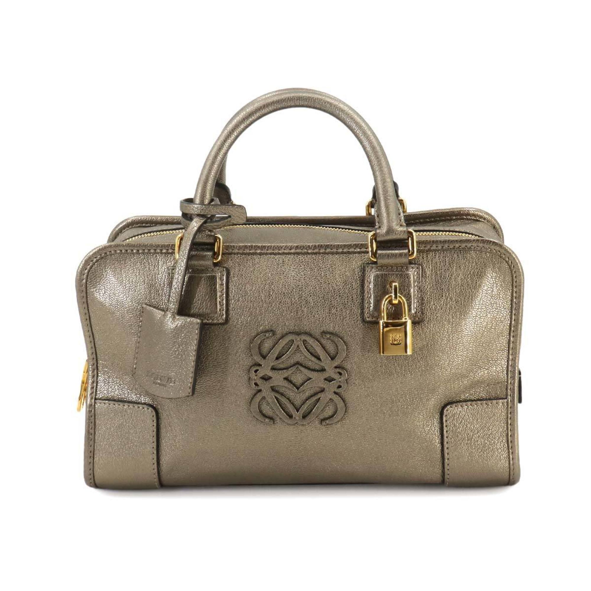 LOEWE Amazona 28 Handbag Leather Bronze 352.70.A03 Gold Hardware