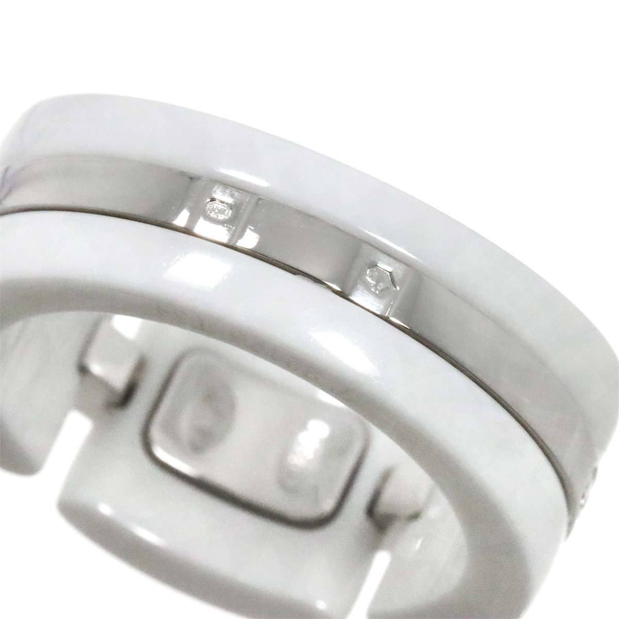 CHANEL Ultra Large #54 Ring Diamond K18 WG White Ceramic 750 ULTRA