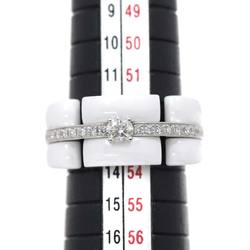 CHANEL Ultra Large #54 Ring Diamond K18 WG White Ceramic 750 ULTRA