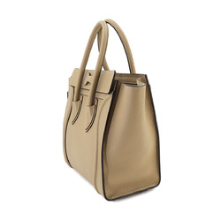 CELINE Luggage Micro Shopper Handbag Leather Dune 167793