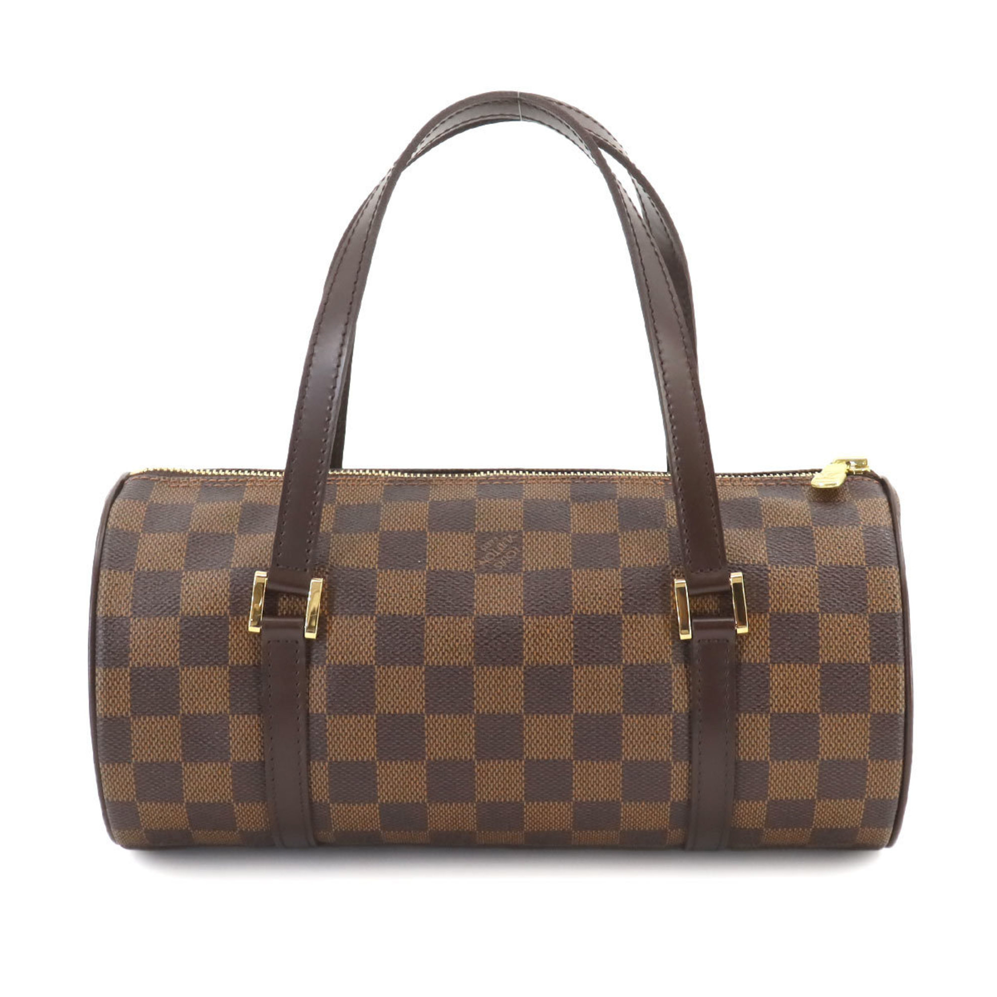 Louis Vuitton Damier Papillon PM Handbag Ebene N51304 Gold Hardware