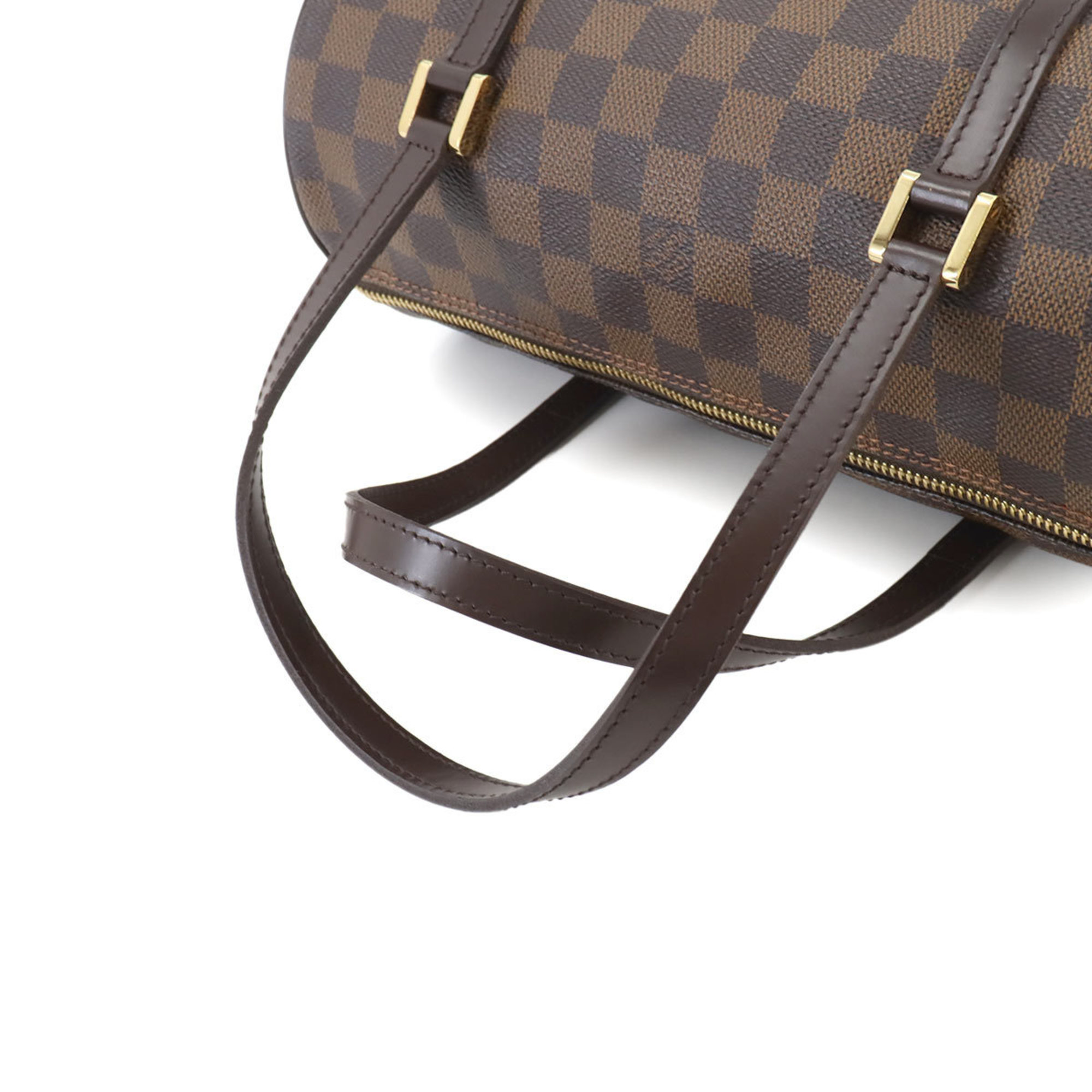 Louis Vuitton Damier Papillon PM Handbag Ebene N51304 Gold Hardware