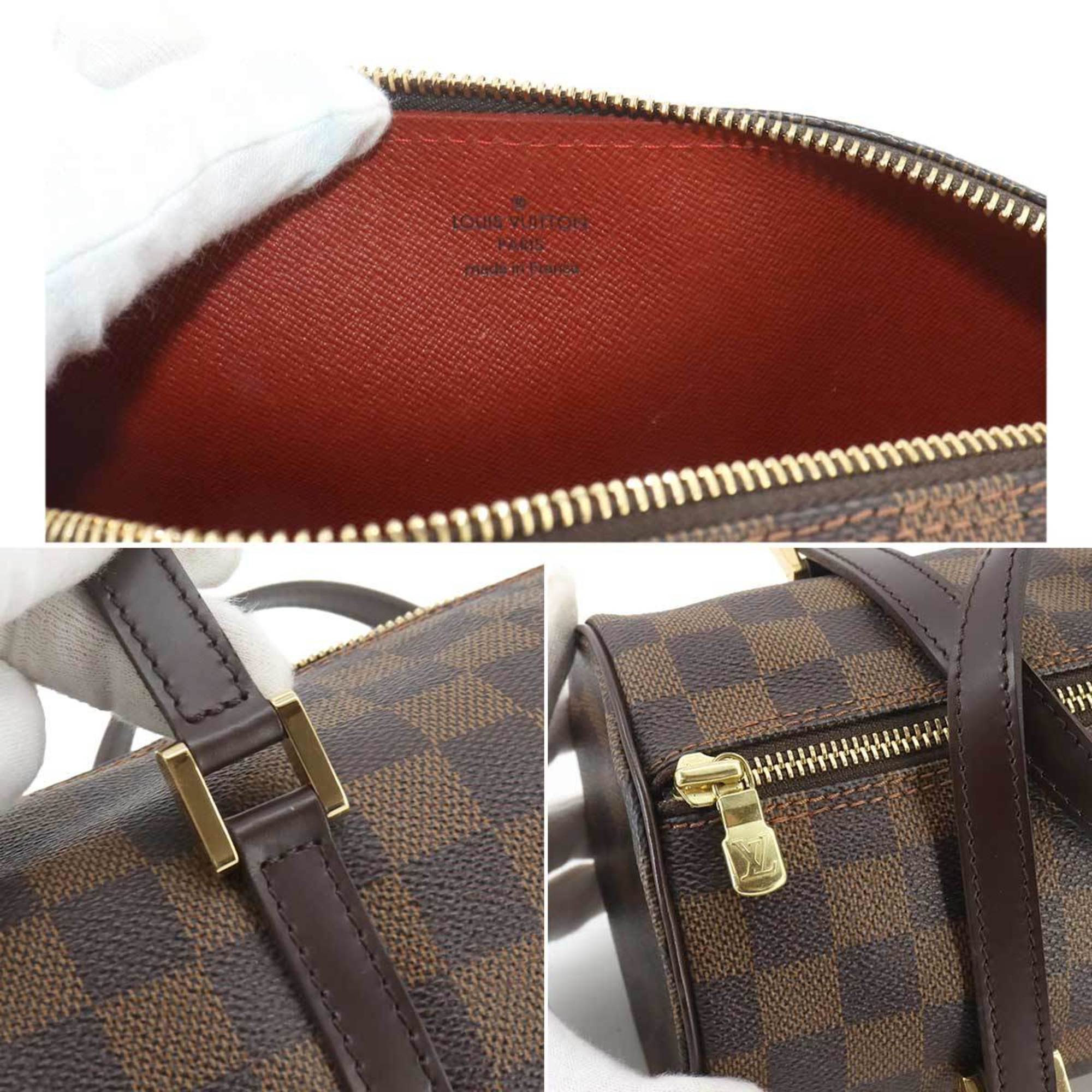 Louis Vuitton Damier Papillon PM Handbag Ebene N51304 Gold Hardware