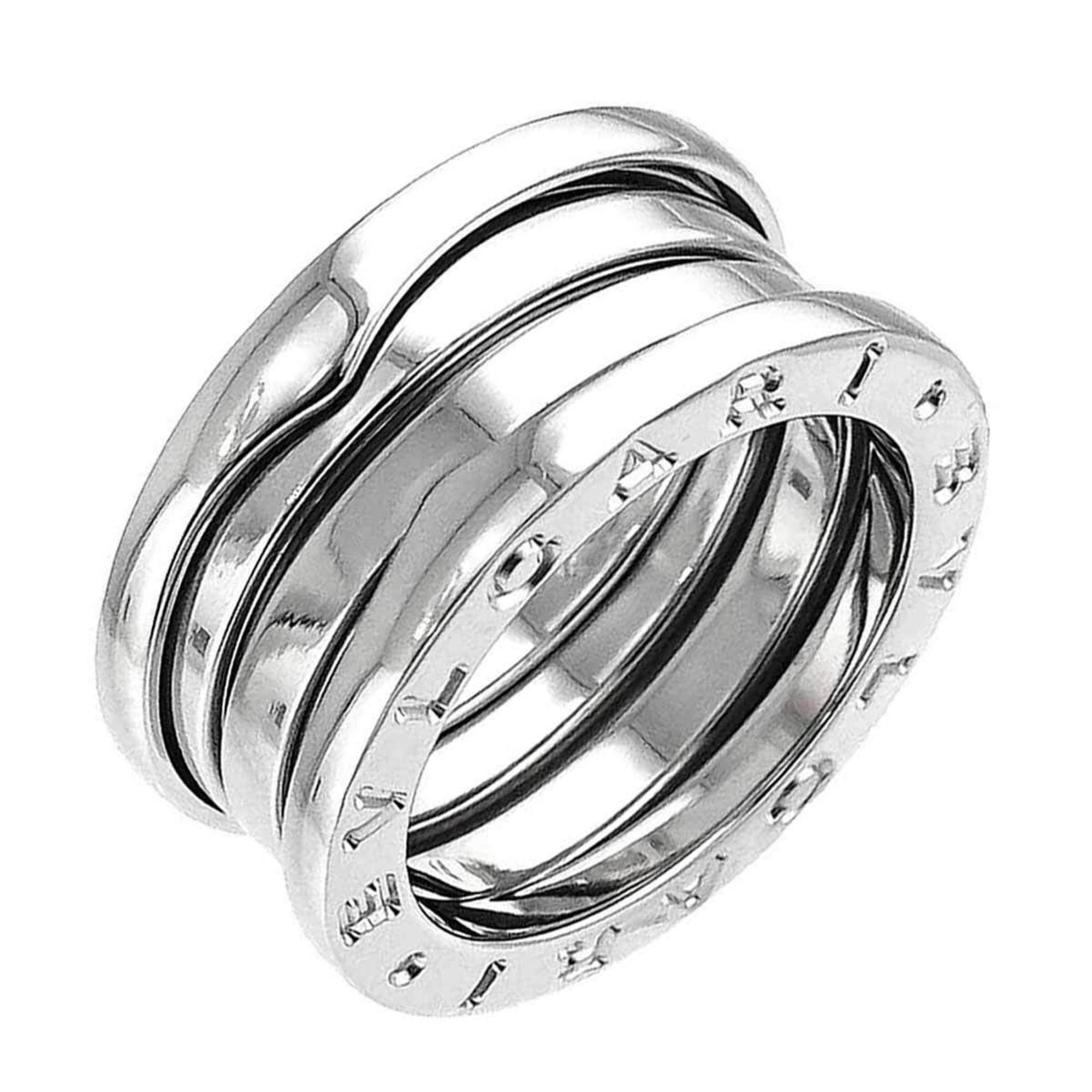 BVLGARI B-ZERO1 3-Band #48 Ring K18 WG White Gold 750