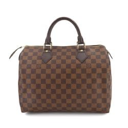 Louis Vuitton Damier Speedy 30 Handbag Ebene Brown N41531 Gold Hardware