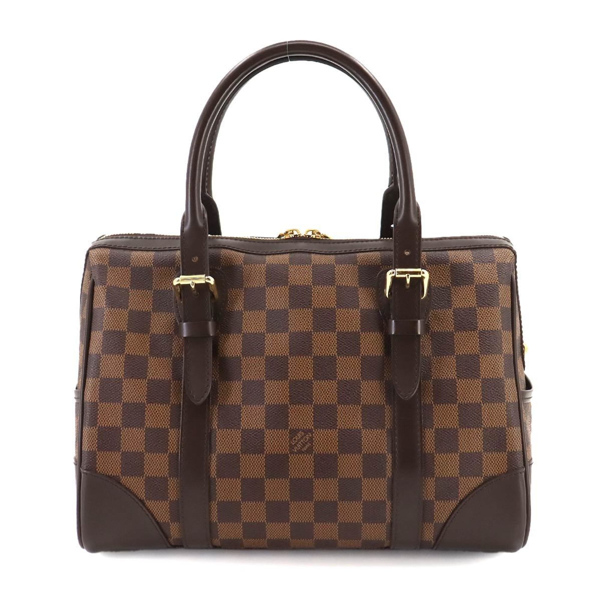 Louis Vuitton Damier Berkeley Handbag Ebene N52000 Gold Hardware