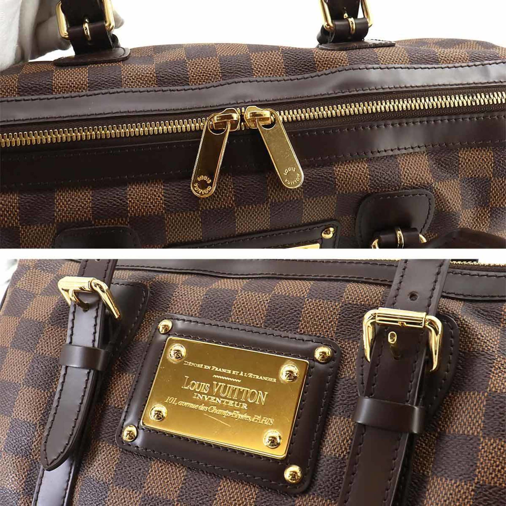 Louis Vuitton Damier Berkeley Handbag Ebene N52000 Gold Hardware