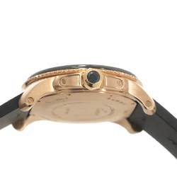 Cartier Calibre de Diver W7100052 Men's Watch Date Black K18PG Pink Gold Automatic